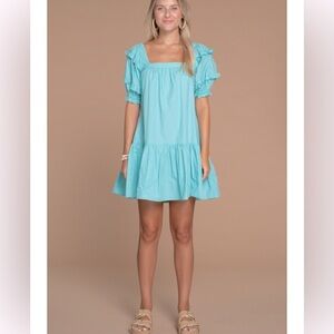 New! Olivia James Sophie Dress in Blue Lagoon Size Small